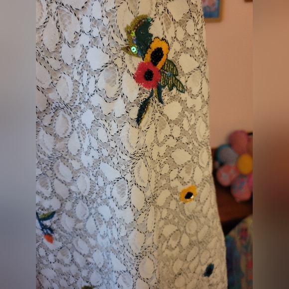 Anthropologie Maeve Macie Lace Top Floral Embroidered High Neck Tank, 12, EUC - Picture 8 of 15